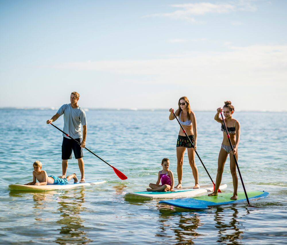 Paddleboarding with family in Croatia