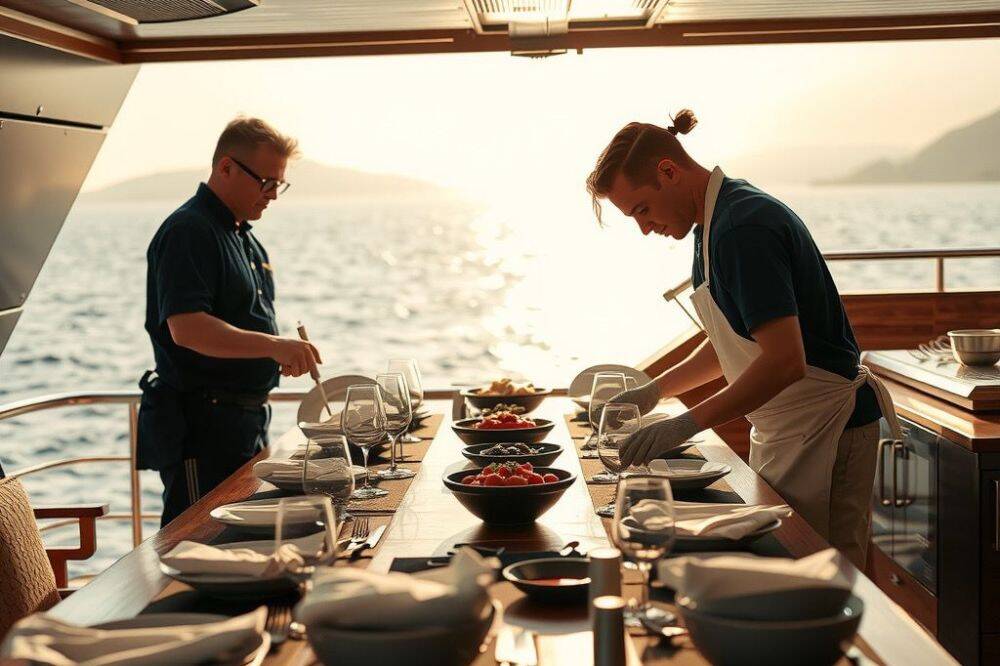 Meeting the crew on a yacht