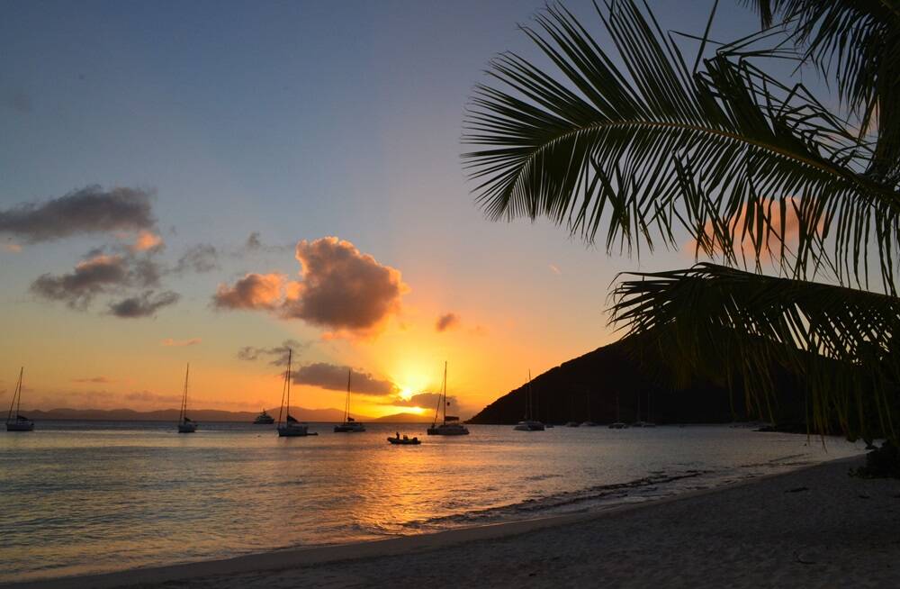 A beautiful sunset off the coast of Jost Van Dyke