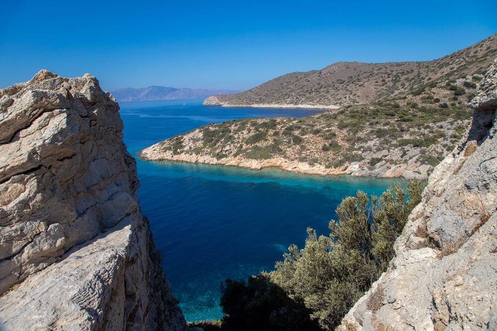 View of the ancient city of Knidos and the Aegean Sea on the Datça peninsula