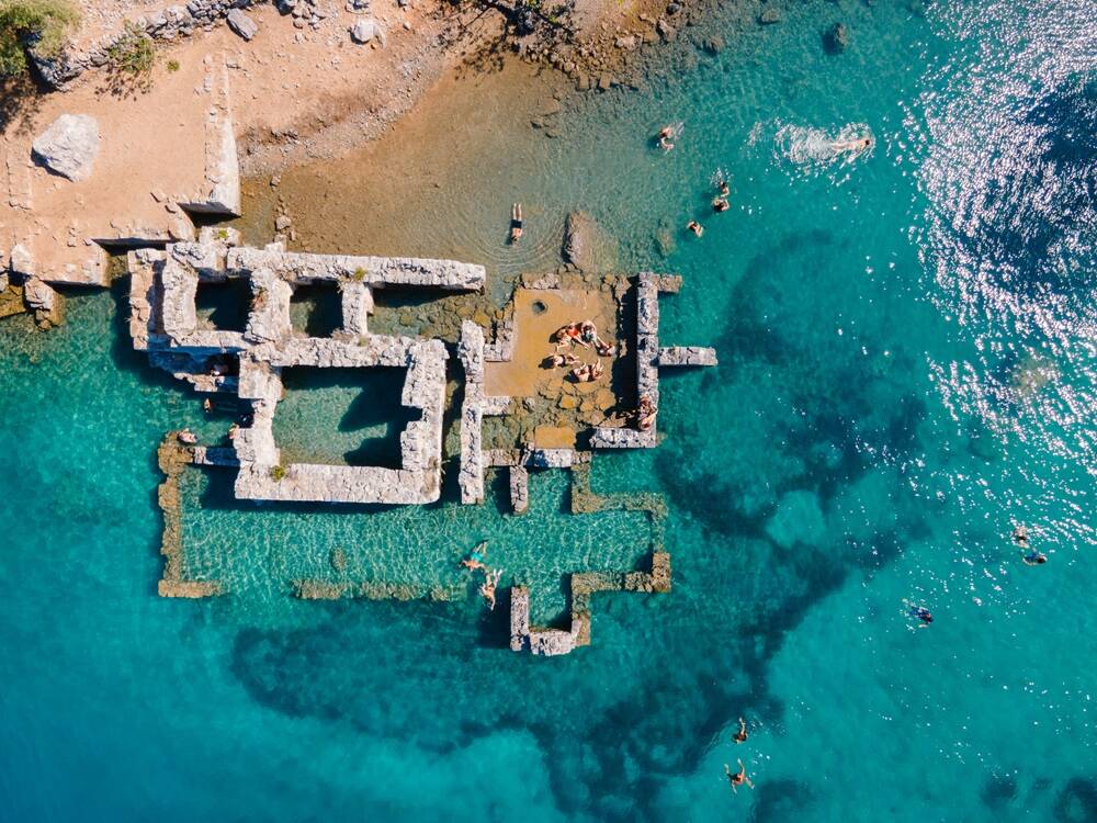 beautiful Kleopatra Hamamı Cove, located between Göcek and Dalaman